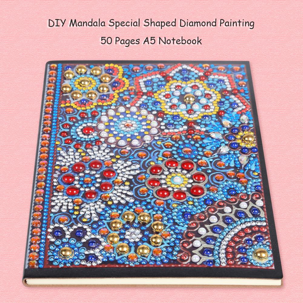 DIY Mandala Special Shaped Diamond Painting 50 Pages A5 Students Notebook