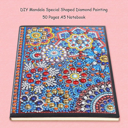 DIY Mandala Special Shaped Diamond Painting 50 Pages A5 Students Notebook
