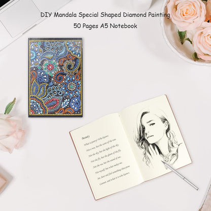 DIY Mandala Special Shaped Diamond Painting 50 Sheets A5 Office Notebook