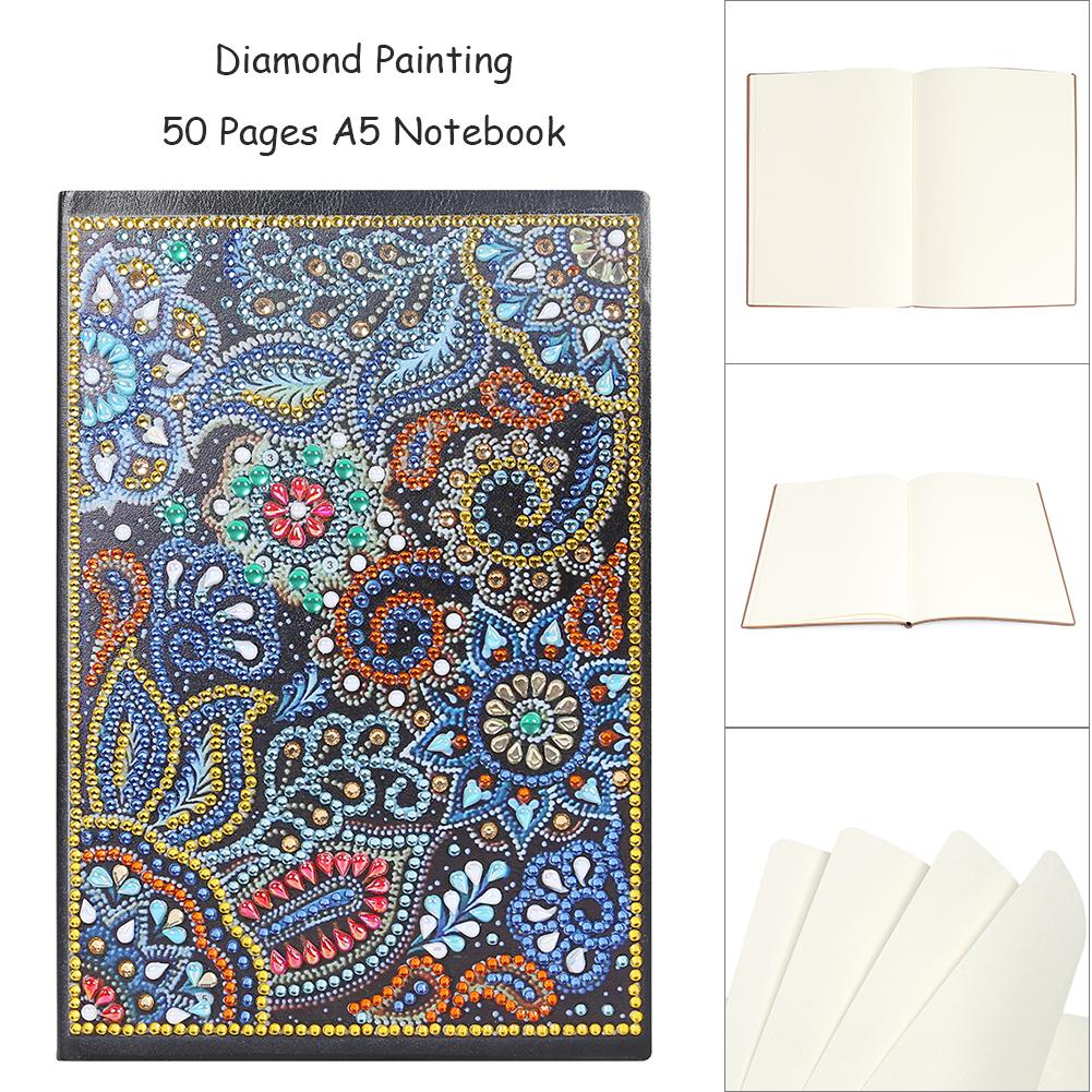 DIY Mandala Special Shaped Diamond Painting 50 Sheets A5 Office Notebook