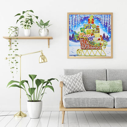 Sleigh - Full Round Drill Diamond Painting 30*30CM