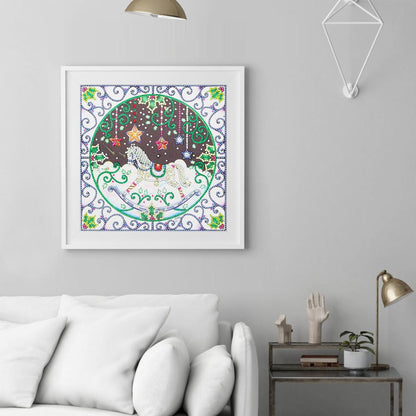 Christmas Horse - Special Shaped Drill Diamond Painting 30*30CM