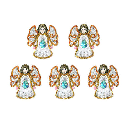 5pcs DIY Full Drill Special Shaped Diamond Painting Angel Fashion Keyring
