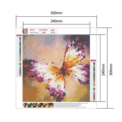 Butterfly - Full Round Drill Diamond Painting 30*30CM