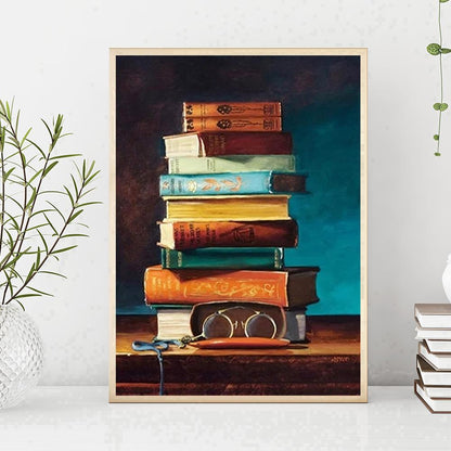 Bookshelf - Full Round Drill Diamond Painting 30X40CM