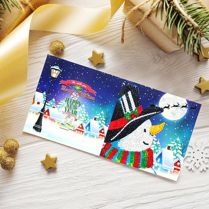 8pcs 5D DIY Partial Special Drills Diamond Painting Xmas Cards Party Gifts