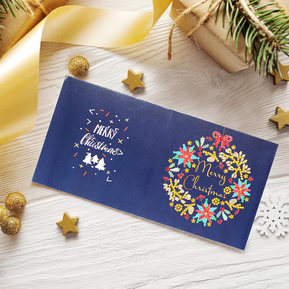 8pcs DIY Special Shaped Diamond Painting Cartoon Christmas Card Kids Gift