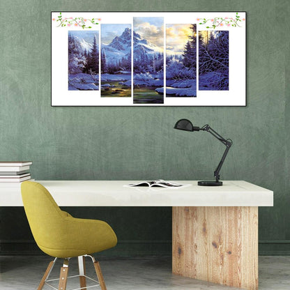 Snow Mountain - Full Round Drill Diamond Painting 95*45CM
