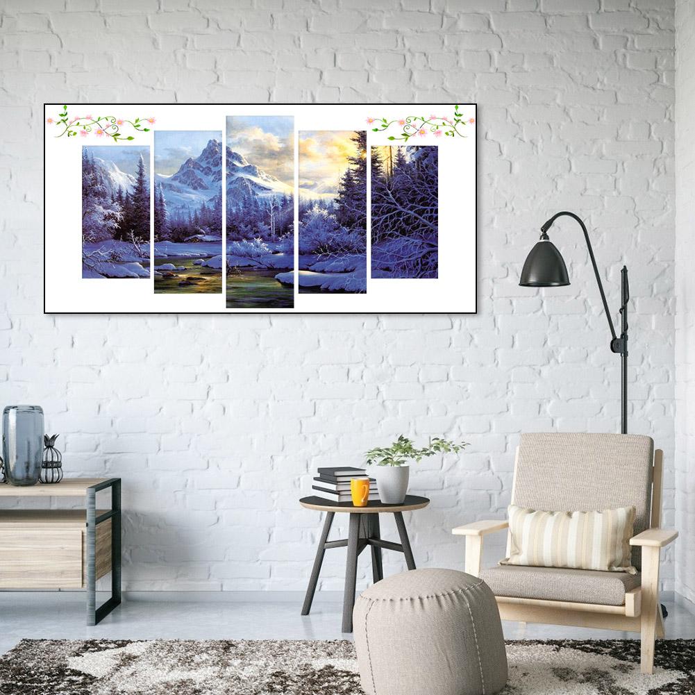 Snow Mountain - Full Round Drill Diamond Painting 95*45CM