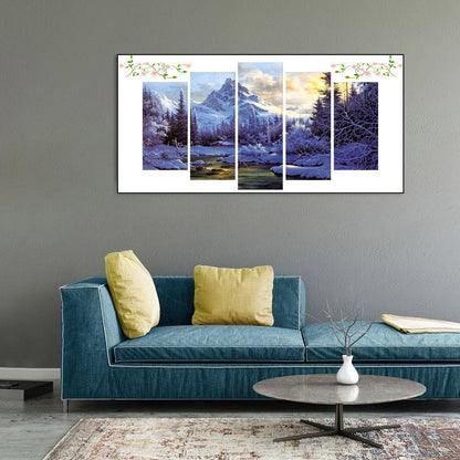 Snow Mountain - Full Round Drill Diamond Painting 95*45CM