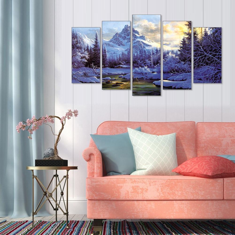 Snow Mountain - Full Round Drill Diamond Painting 95*45CM