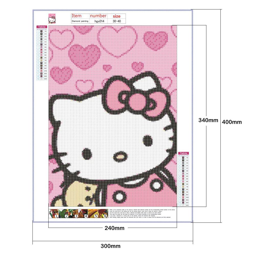 Hello Kitty - Full Round Drill Diamond Painting 30*40CM
