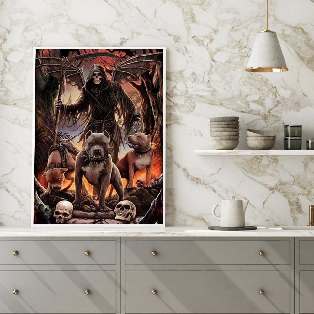 Skull - Full Round Drill Diamond Painting 30*40CM