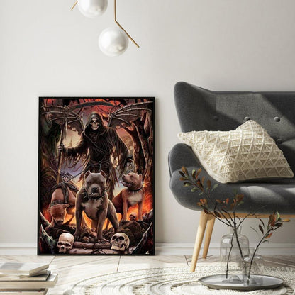 Skull - Full Round Drill Diamond Painting 30*40CM