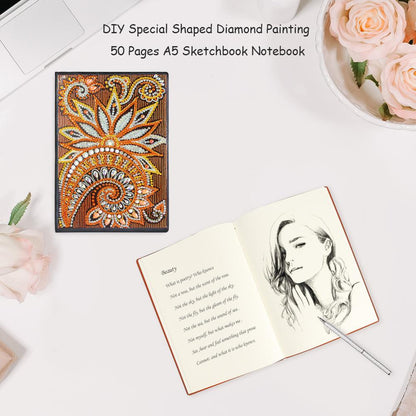 DIY Mandala Special Shaped Diamond Painting 50 Pages A5 Sketchbook Notepad