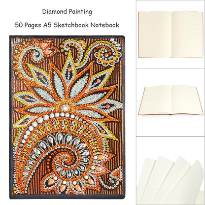 DIY Mandala Special Shaped Diamond Painting 50 Pages A5 Sketchbook Notepad
