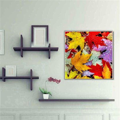Maple Leaf - Full Round Drill Diamond Painting 30*30CM
