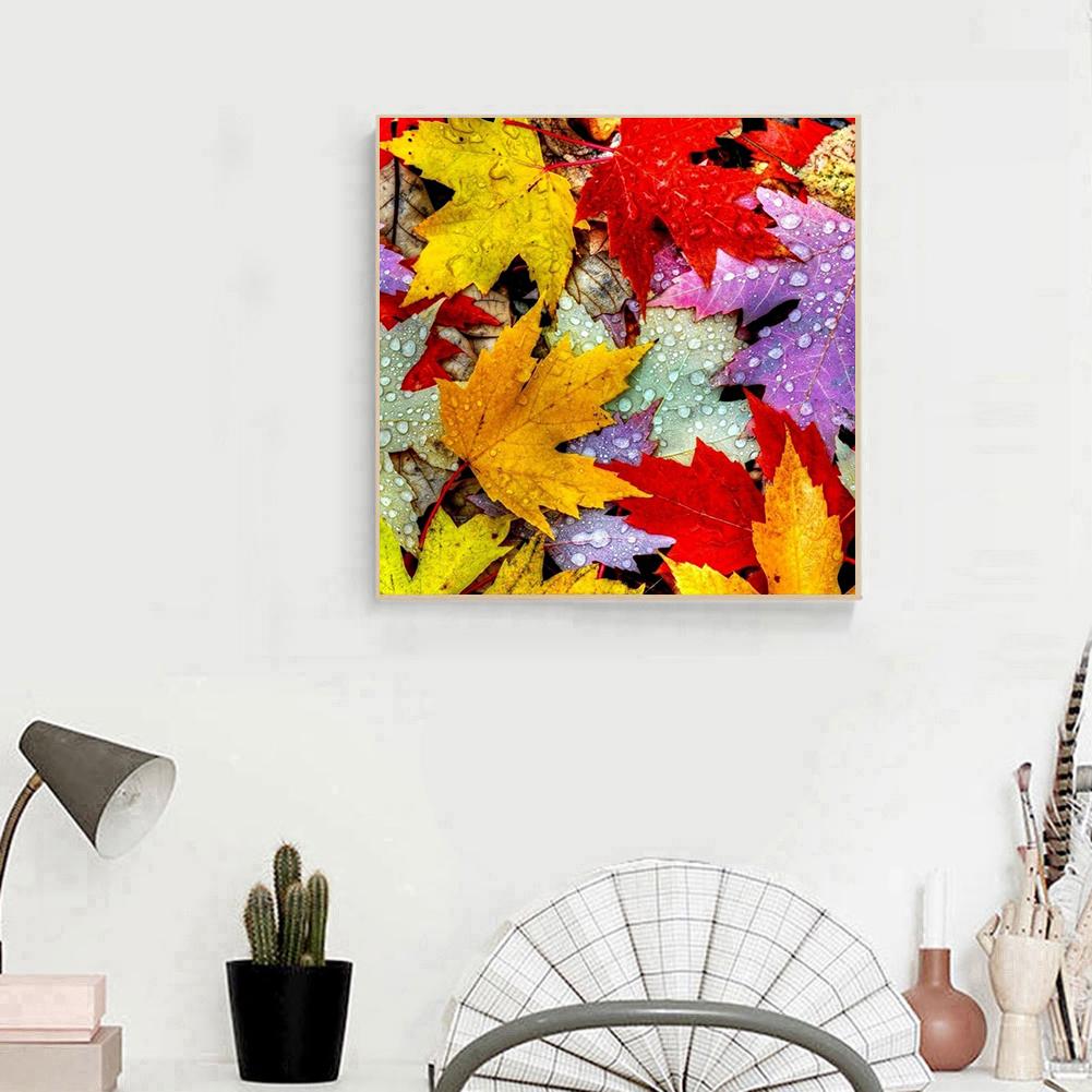 Maple Leaf - Full Round Drill Diamond Painting 30*30CM