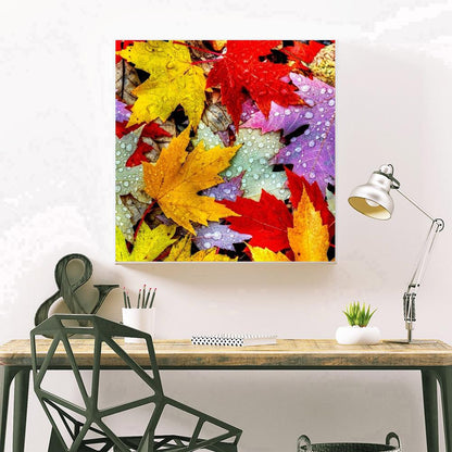 Maple Leaf - Full Round Drill Diamond Painting 30*30CM