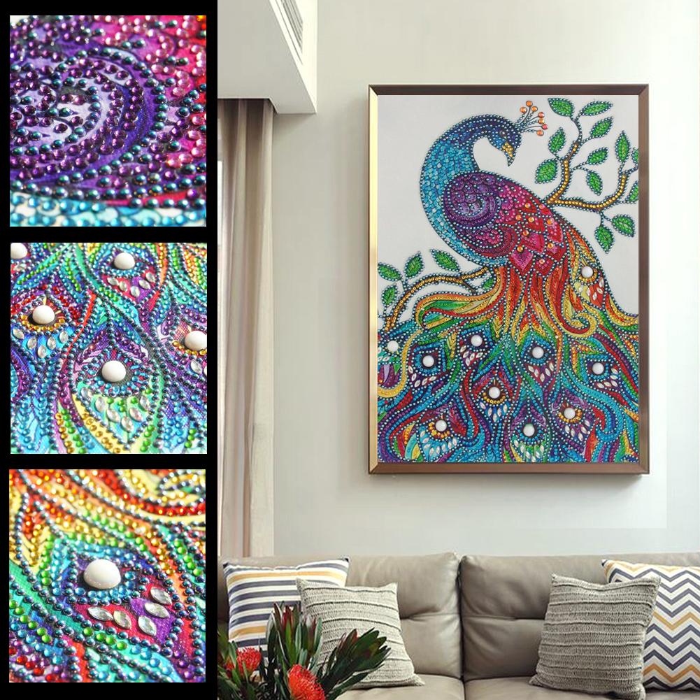 Peafowl - Special Shaped Drill Diamond Painting 30*40CM