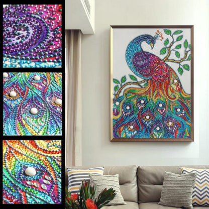 Peafowl - Special Shaped Drill Diamond Painting 30*40CM
