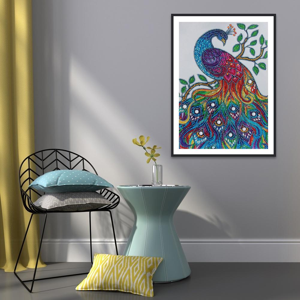 Peafowl - Special Shaped Drill Diamond Painting 30*40CM