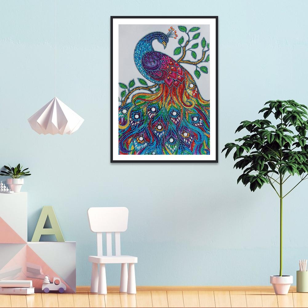 Peafowl - Special Shaped Drill Diamond Painting 30*40CM