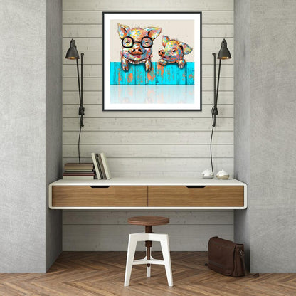 Pig - Full Round Drill Diamond Painting 30*30CM