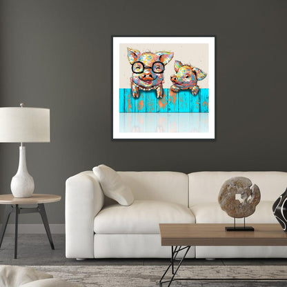 Pig - Full Round Drill Diamond Painting 30*30CM
