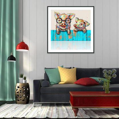 Pig - Full Round Drill Diamond Painting 30*30CM