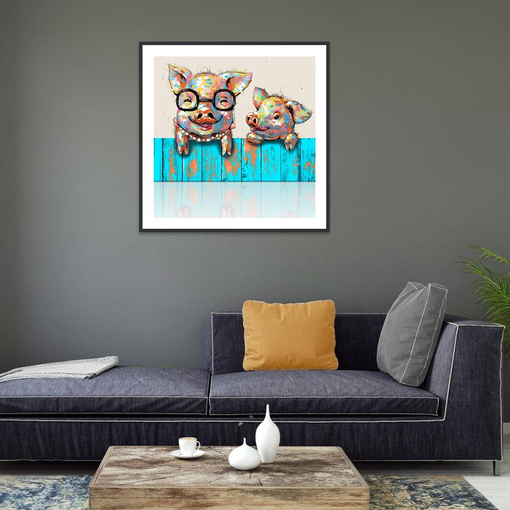 Pig - Full Round Drill Diamond Painting 30*30CM
