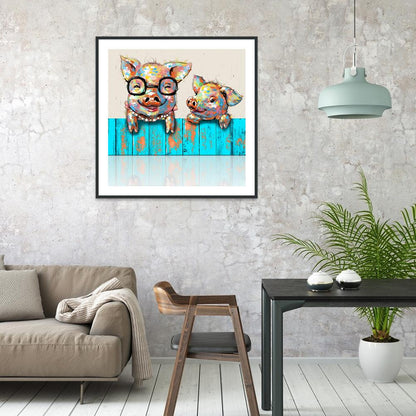 Pig - Full Round Drill Diamond Painting 30*30CM