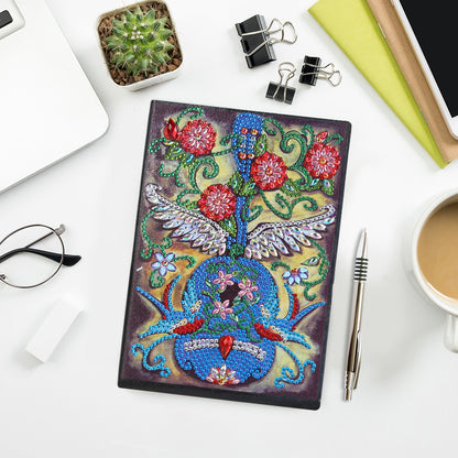 DIY Special Shaped Diamond Painting Violin 50 Pages A5 Drawing Notebook