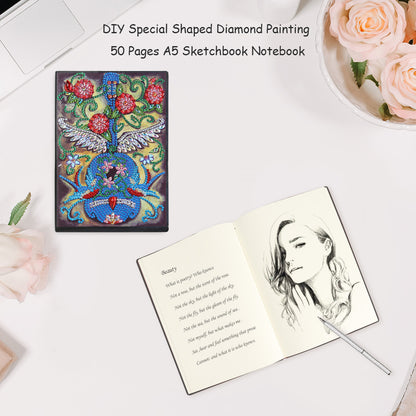 DIY Special Shaped Diamond Painting Violin 50 Pages A5 Drawing Notebook