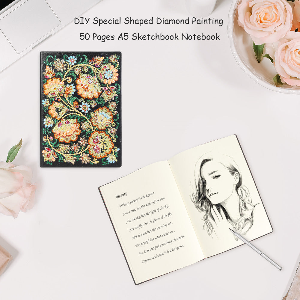 DIY Special Shaped Diamond Painting Butterfly 50 Pages A5 Painting Notebook