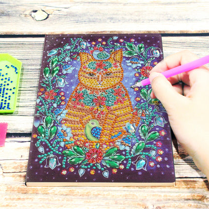 DIY Cat Special Shaped Diamond Painting 50 Page Sketchbook A5 Notebook Gift
