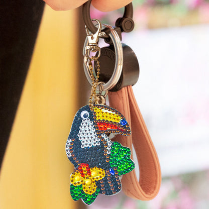 5pcs DIY Full Drill Special Shape Diamond Painting Bird Keychain Embroidery