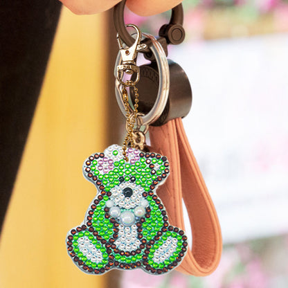5pcs DIY Full Drill Special Shaped Diamond Painting Bear Keychain Ornaments