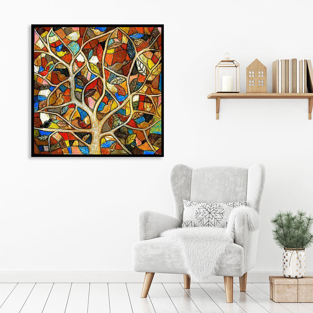 Tree - Full Round Drill Diamond Painting 30*30CM