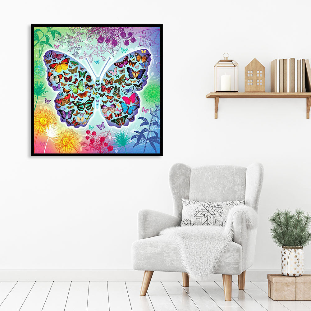 Butterfly - Full Round Drill Diamond Painting 30*30CM