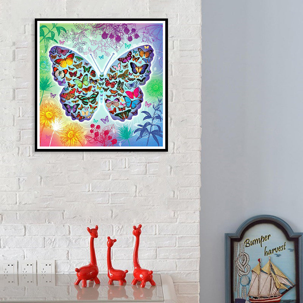 Butterfly - Full Round Drill Diamond Painting 30*30CM