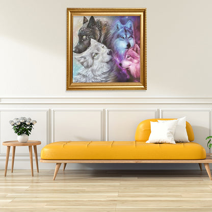 Wolves - Full Round Drill Diamond Painting 30*30CM