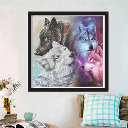 Wolves - Full Round Drill Diamond Painting 30*30CM