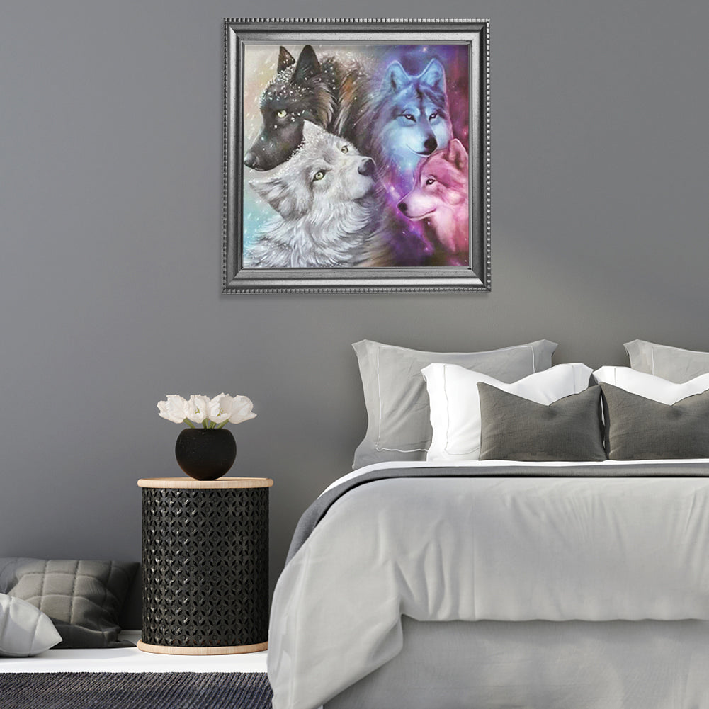 Wolves - Full Round Drill Diamond Painting 30*30CM