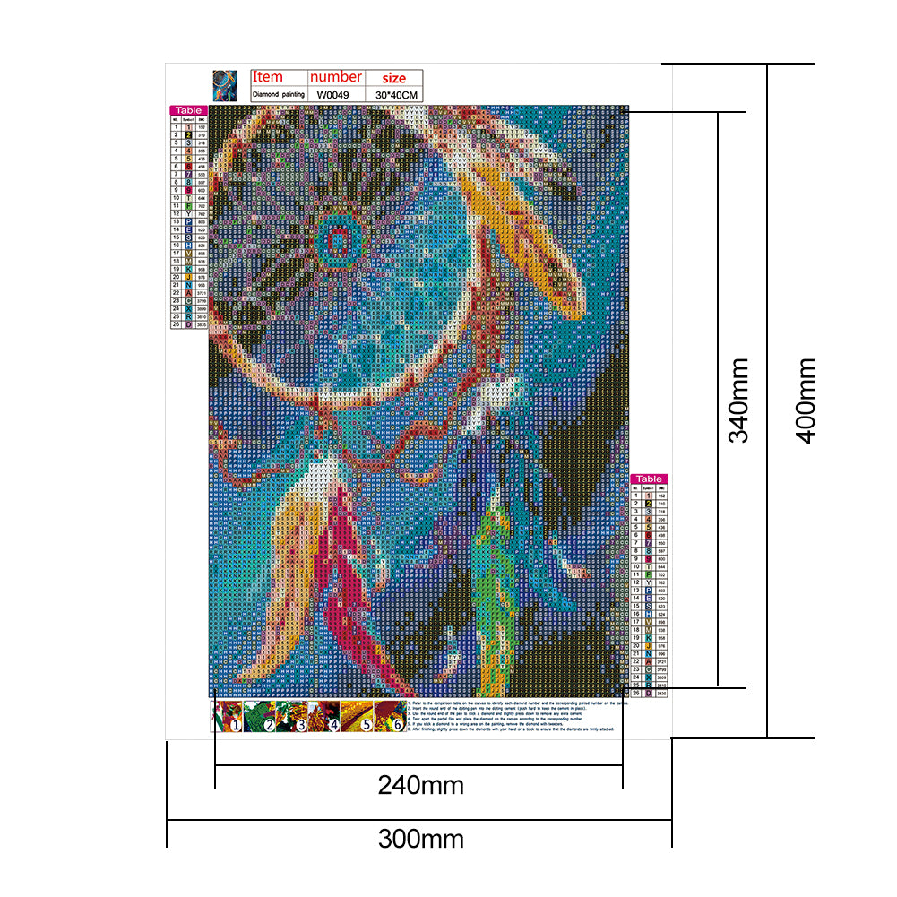 Dreamcatcher - Full Round Drill Diamond Painting 30*40CM