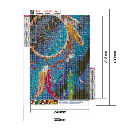 Dreamcatcher - Full Round Drill Diamond Painting 30*40CM