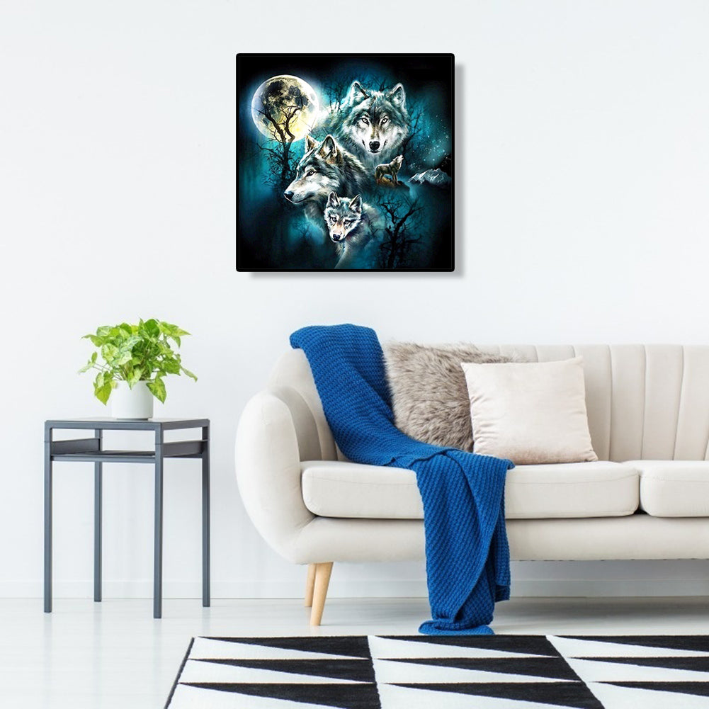 Night Wolves - Full Round Drill Diamond Painting 30*30CM