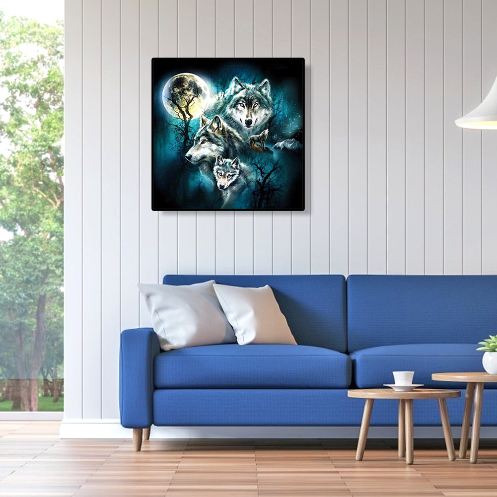 Night Wolves - Full Round Drill Diamond Painting 30*30CM