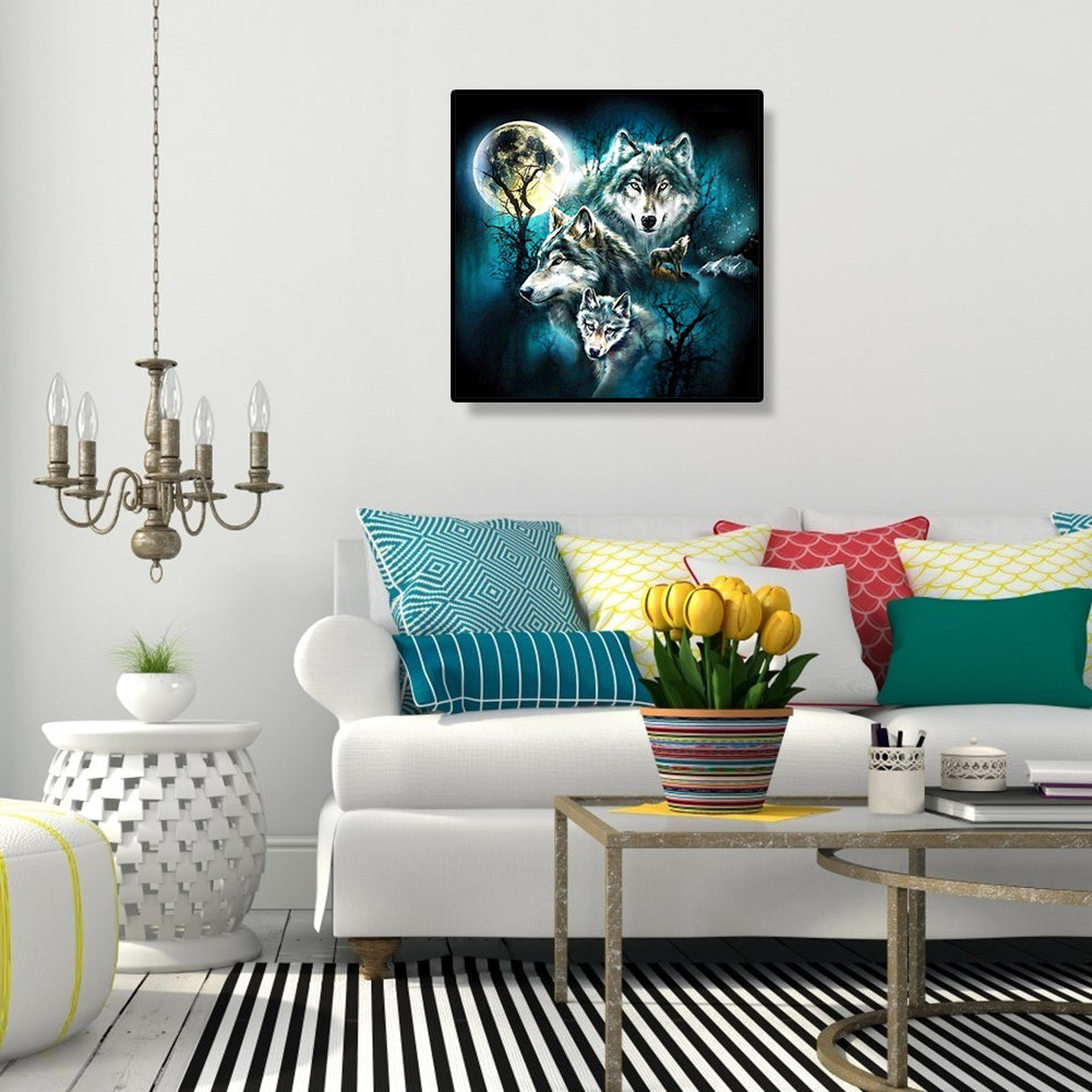 Night Wolves - Full Round Drill Diamond Painting 30*30CM