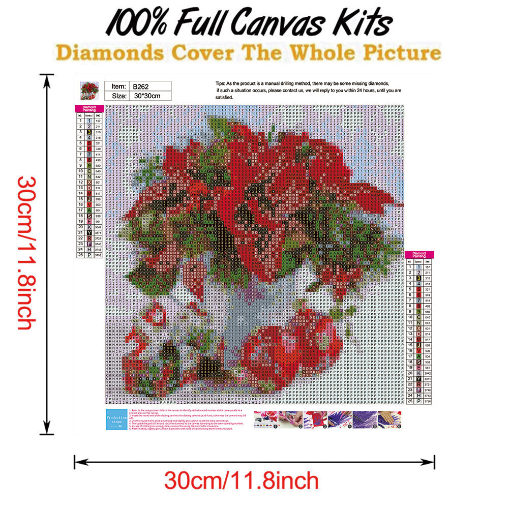 Flowers - Full Round Drill Diamond Painting 30*30CM